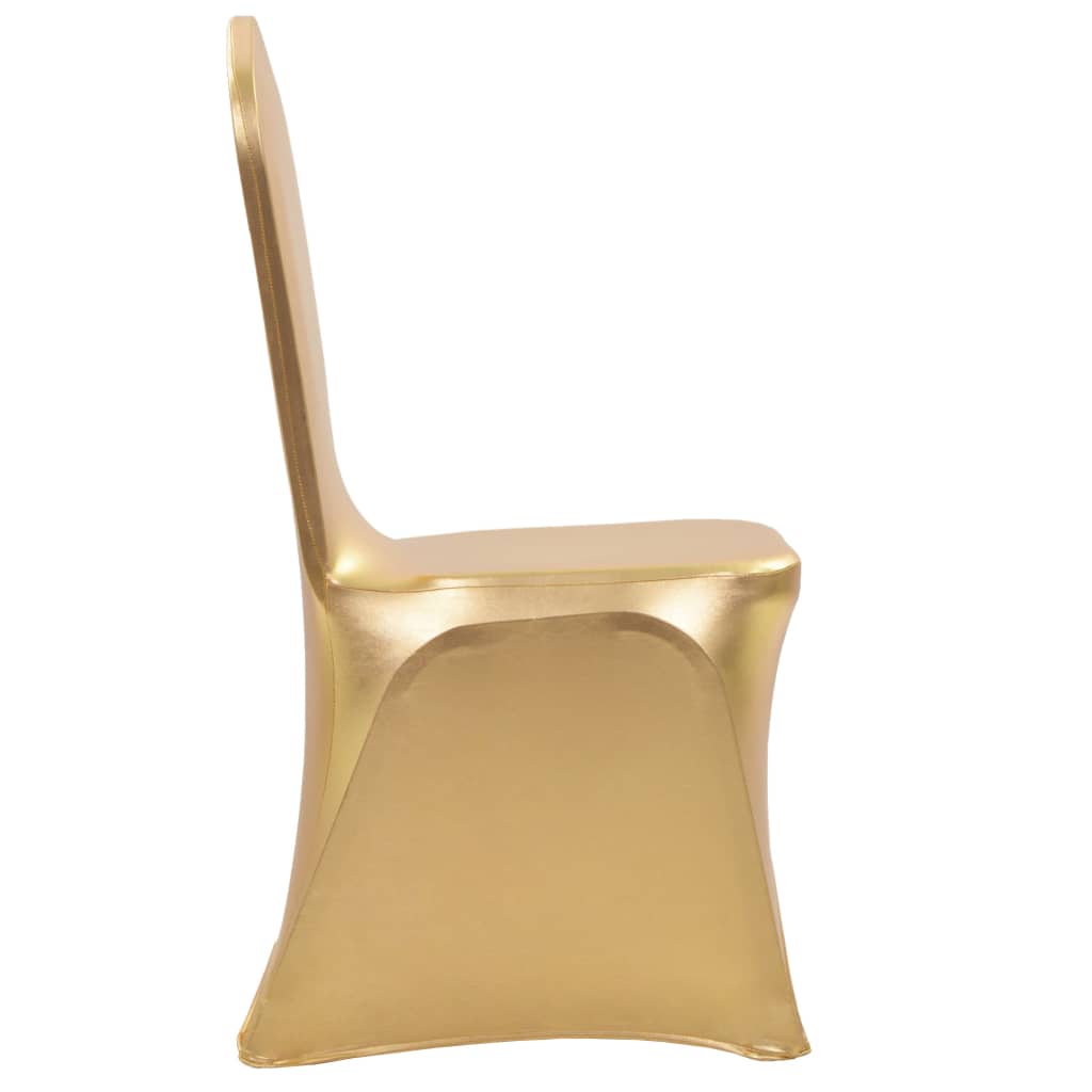 vidaXL 6 pcs Stretch Chair Covers gold