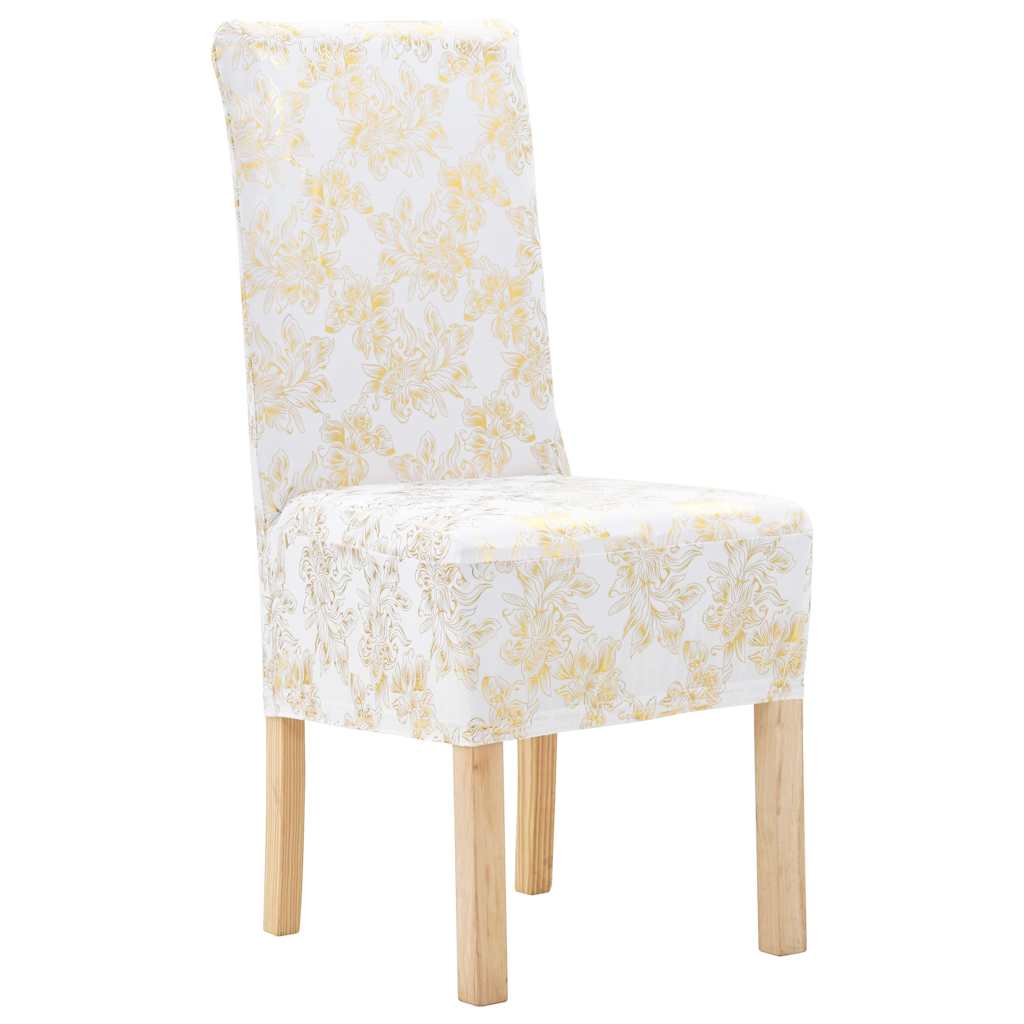 vidaXL 6 pcs Straight Chair Covers Stretch Gold