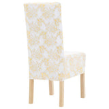 vidaXL 6 pcs Straight Chair Covers Stretch Gold