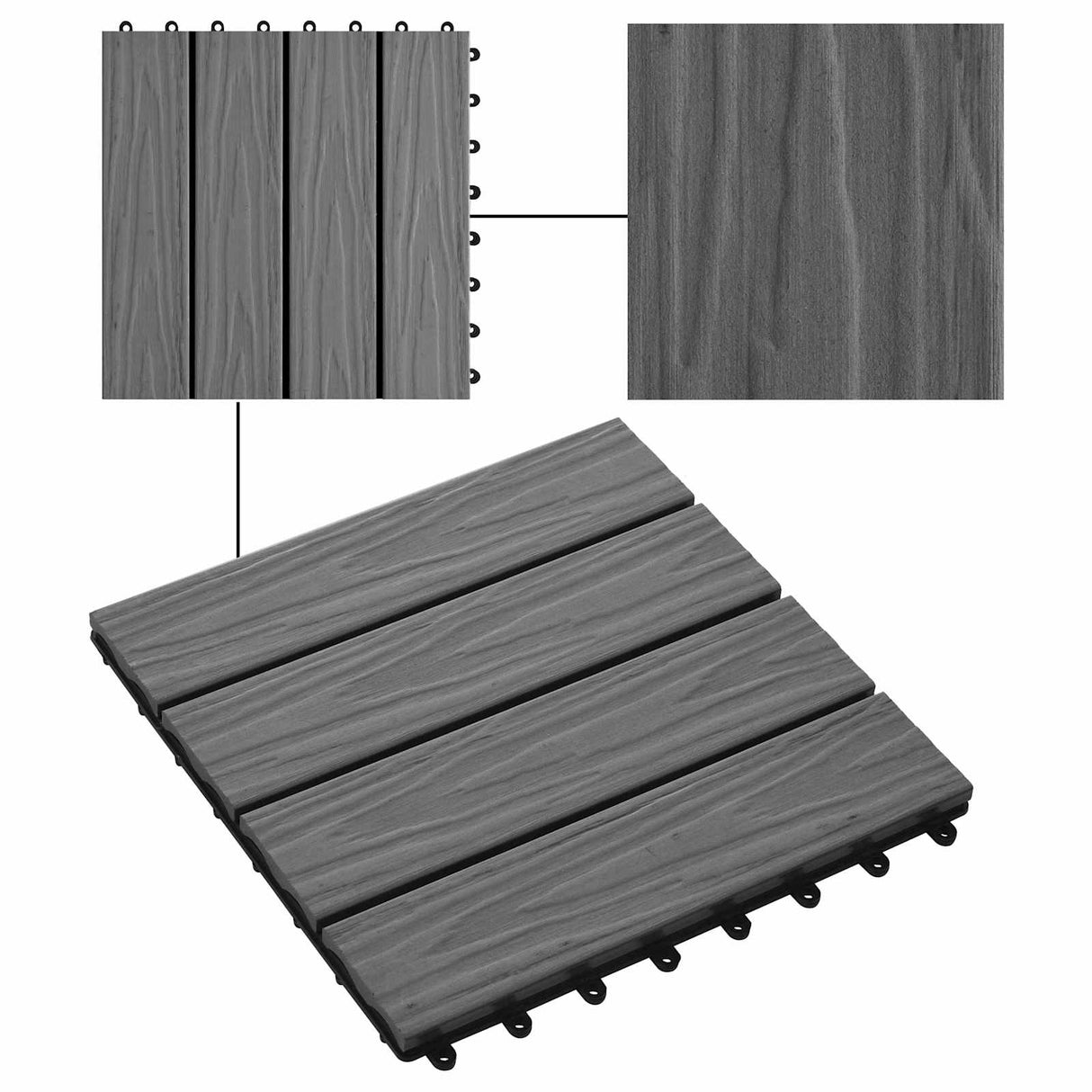 vidaXL Terras Tegel 3D-Design 11 pcs Lichtbruin 30 x 30 cm WPC