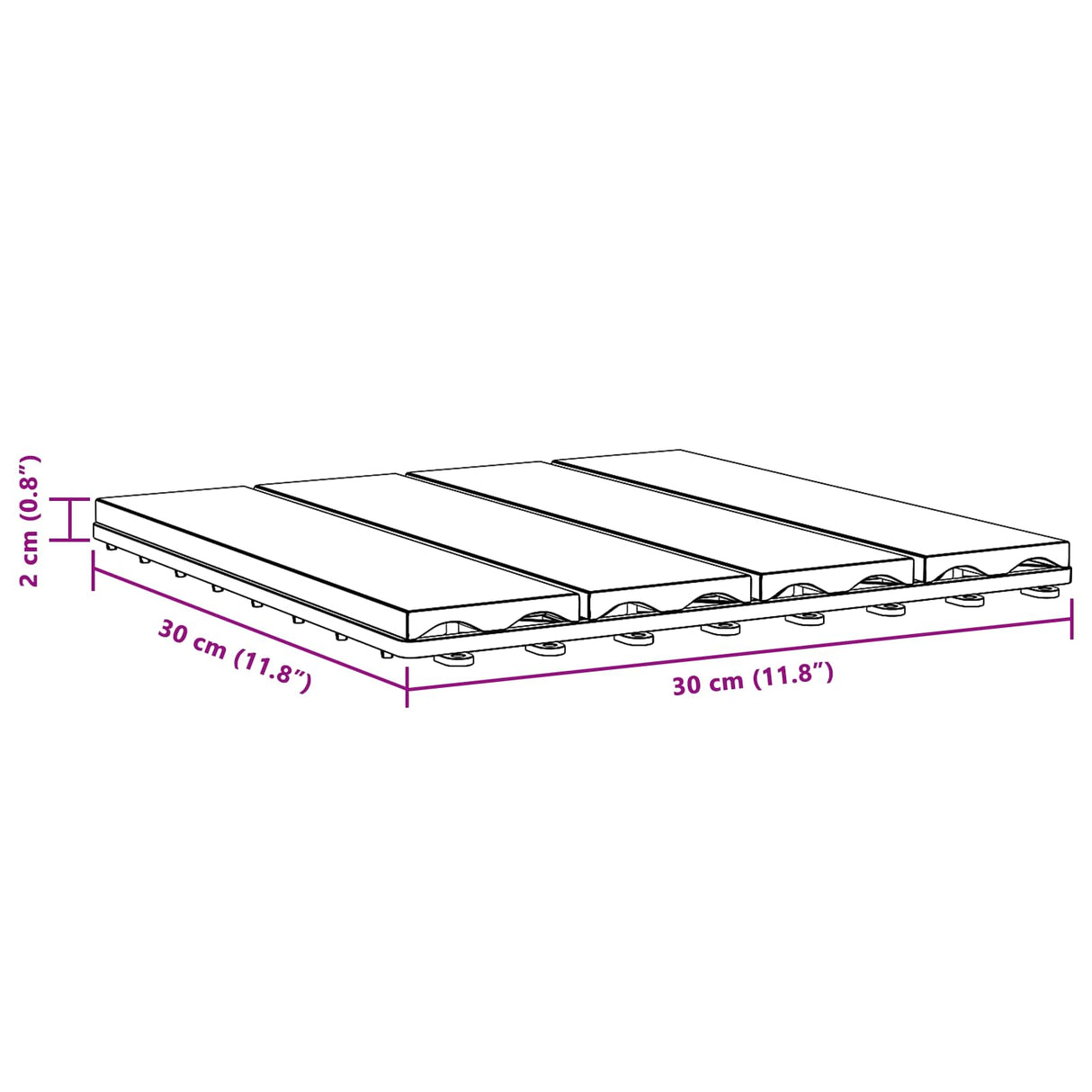 vidaXL Terras Tegel 3D-Design 11 pcs Lichtbruin 30 x 30 cm WPC