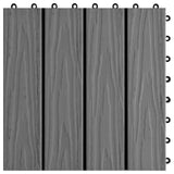 vidaXL Terras Tegel 3D-Design 11 pcs Lichtbruin 30 x 30 cm WPC