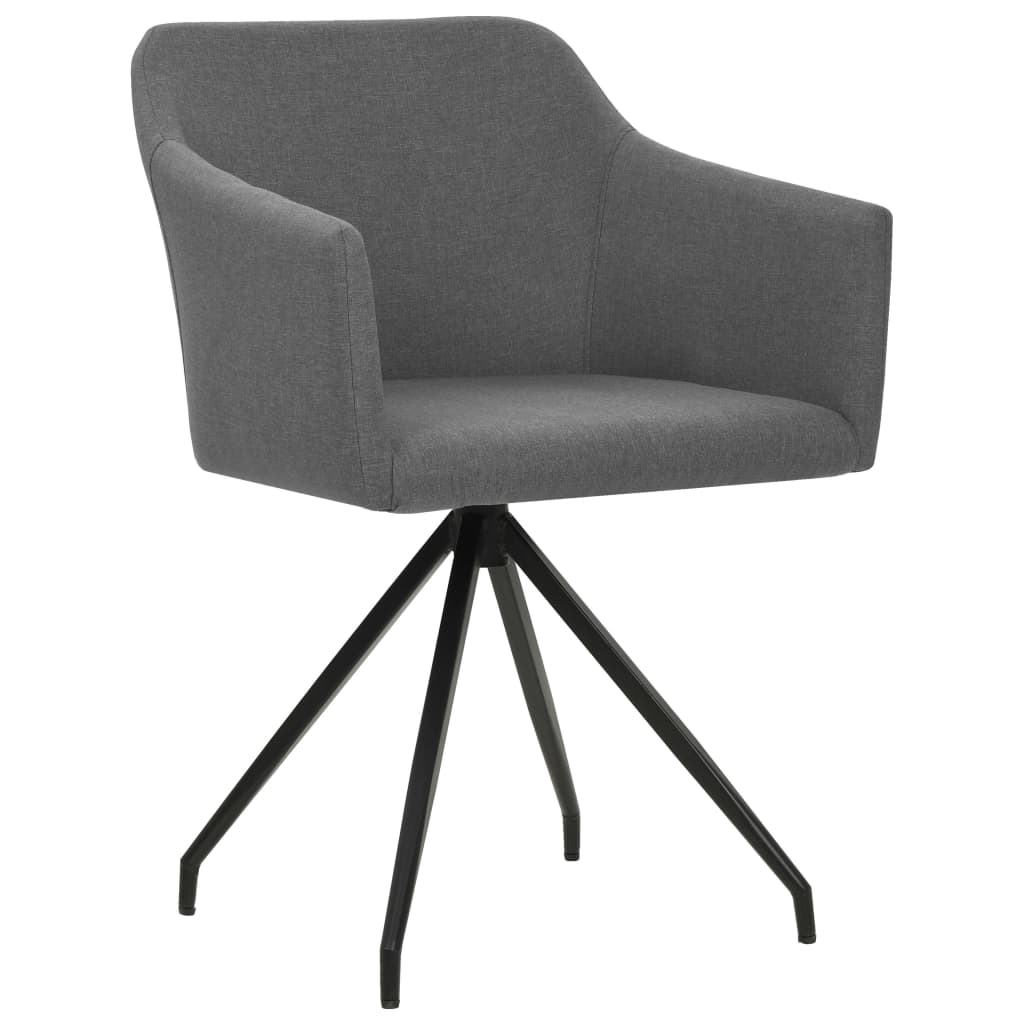 vidaXL Eetkamerstoelen draaibaar 2 st stof lichtgrijs