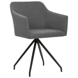 vidaXL Eetkamerstoelen draaibaar 2 st stof lichtgrijs
