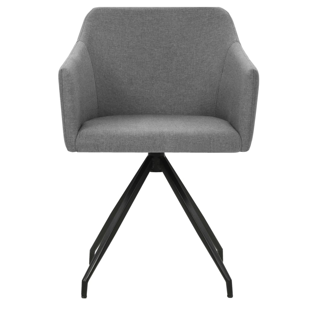vidaXL Eetkamerstoelen draaibaar 2 st stof lichtgrijs