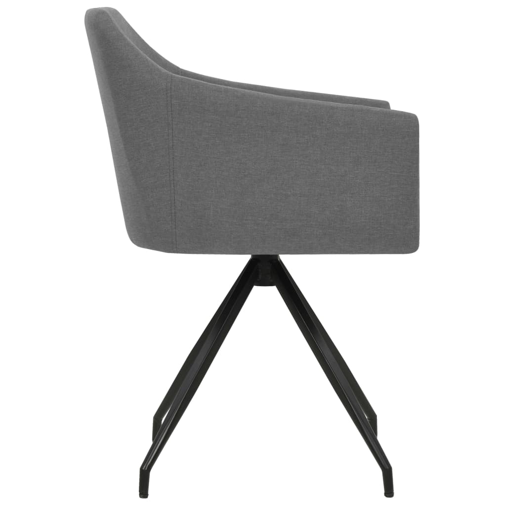 vidaXL Eetkamerstoelen draaibaar 2 st stof lichtgrijs