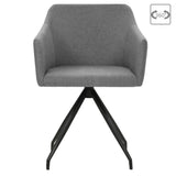 vidaXL Eetkamerstoelen draaibaar 2 st stof lichtgrijs