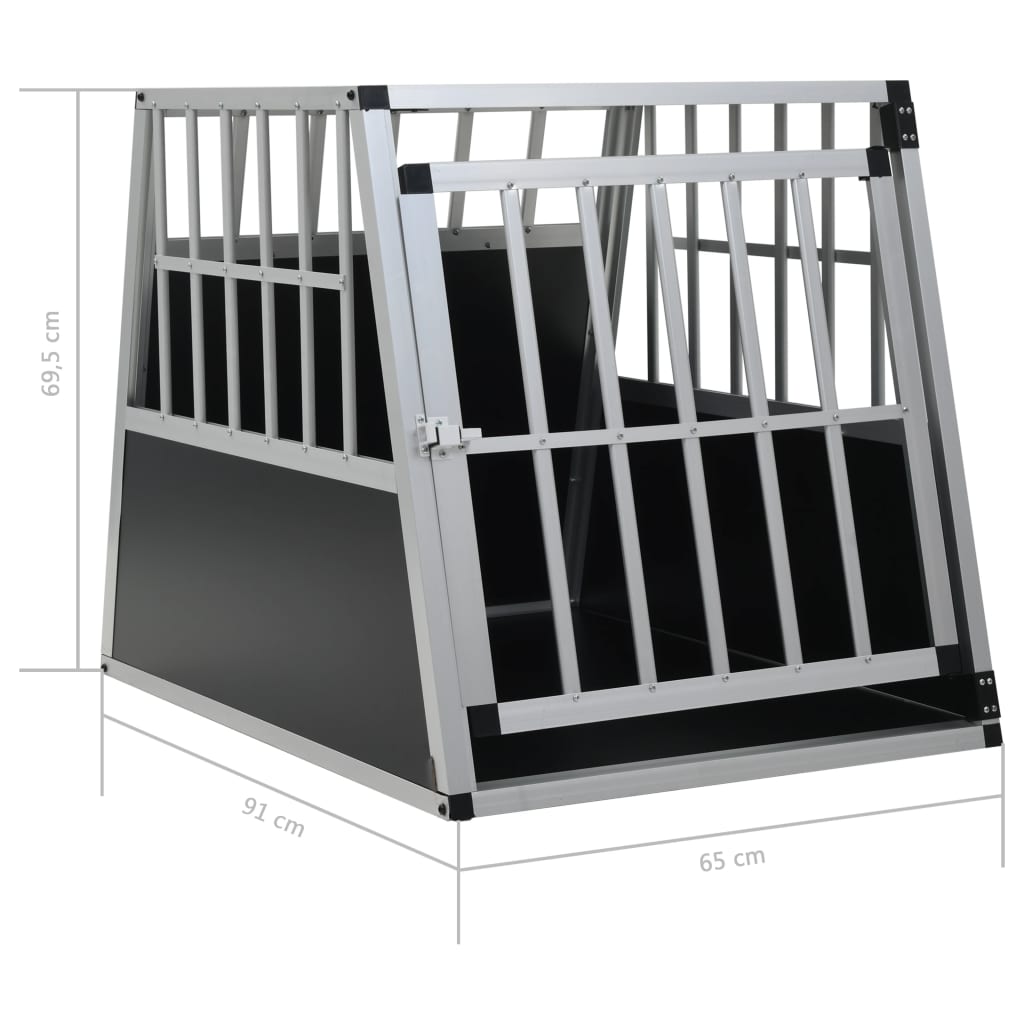 vidaXL Single Door Dog Crate 65x91x69.5 cm
