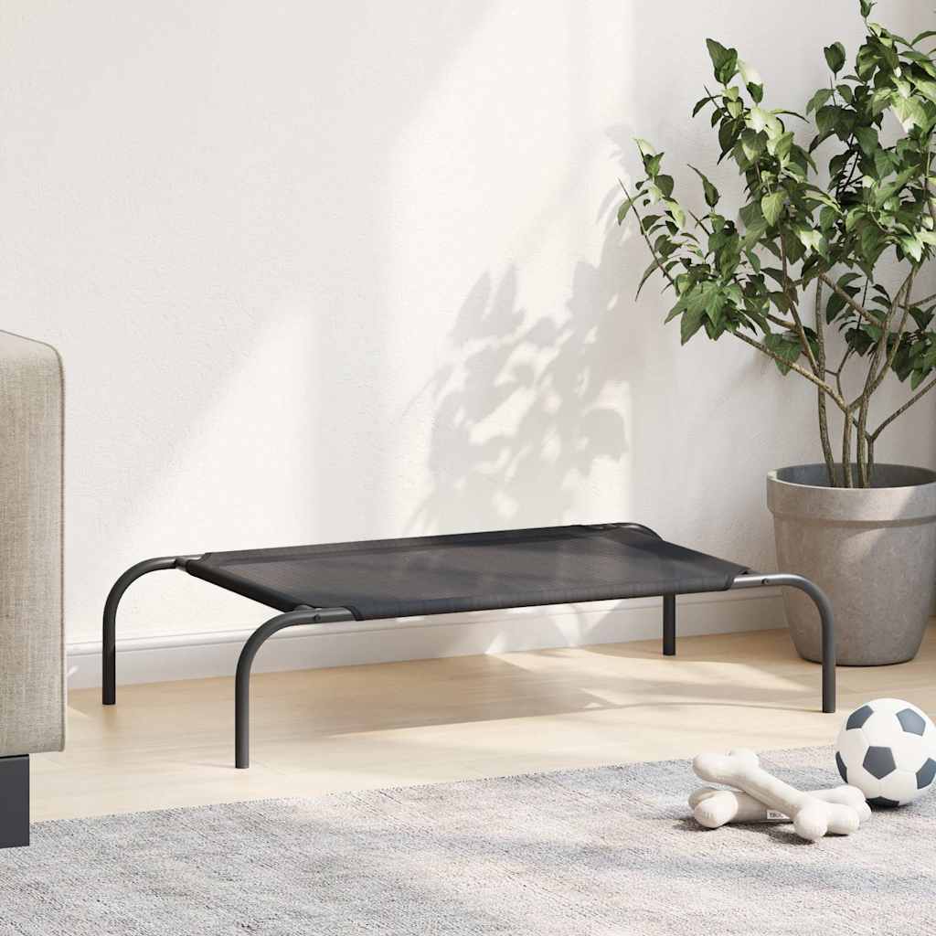 vidaXL Elevated Dog Bed S Textilene Black