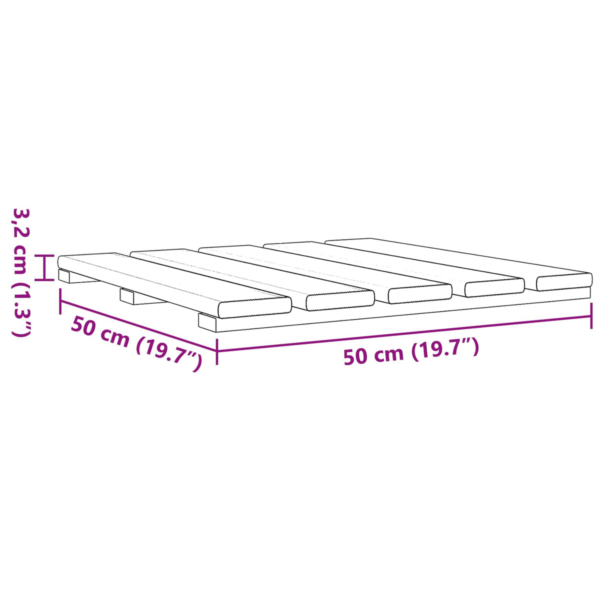 vidaXL Dalle de terrasse 6 pcs Vert 50 x 50 cm