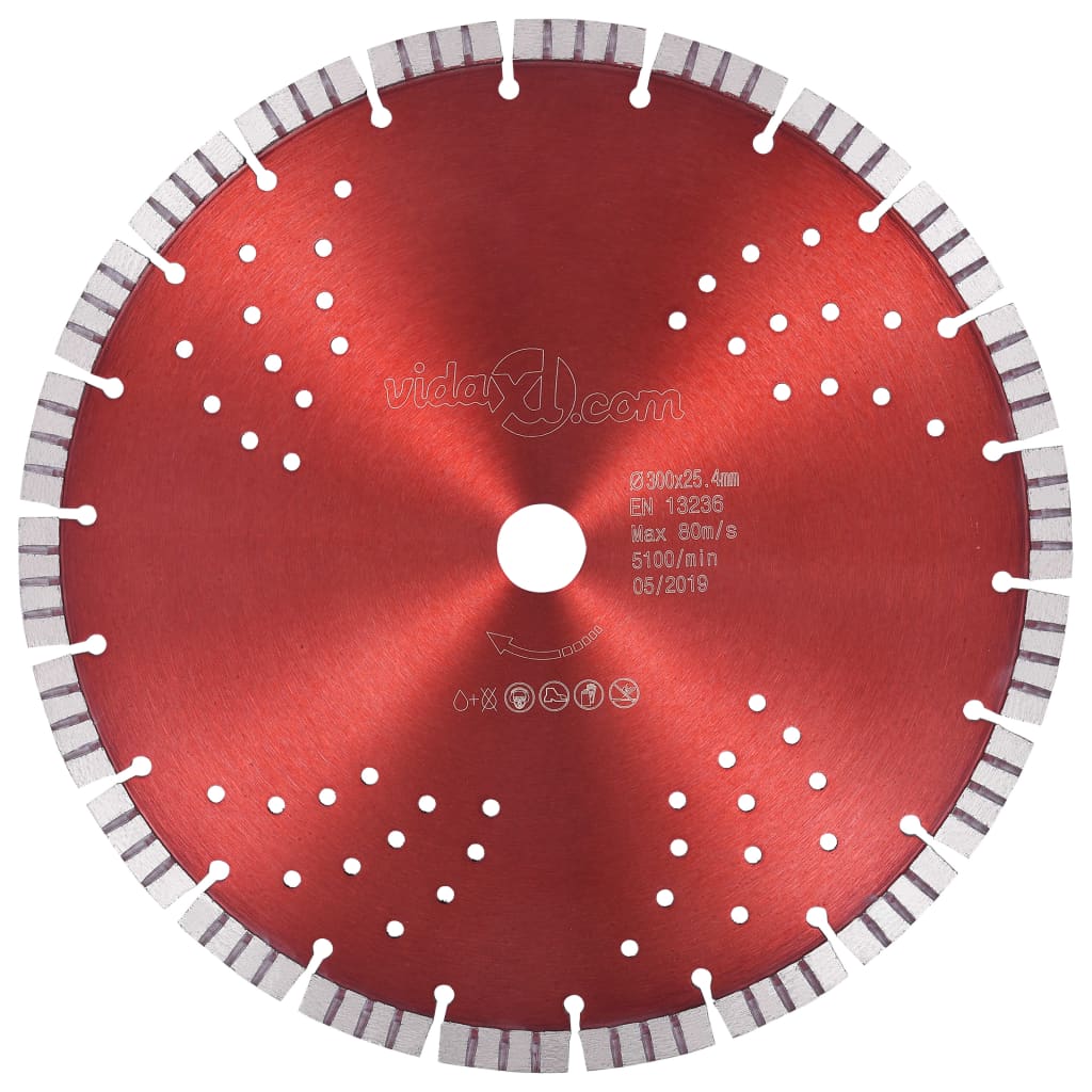 vidaXL Turbo and Perforated Diamond Saw Blade 300 mm Steel