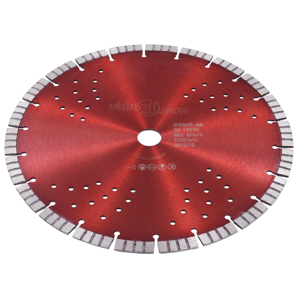 vidaXL Turbo and Perforated Diamond Saw Blade 300 mm Steel