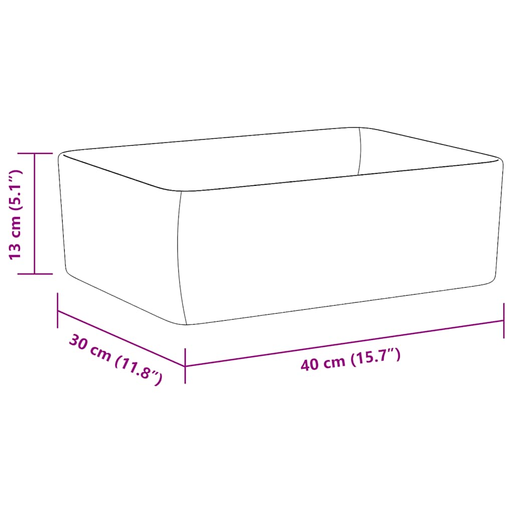 vidaXL Wash Basin 40x30x13 cm ceramic white