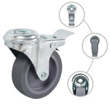 vidaXL Roulettes pivotantes avec trous de boulon et freins doubles 4 pcs 75 mm