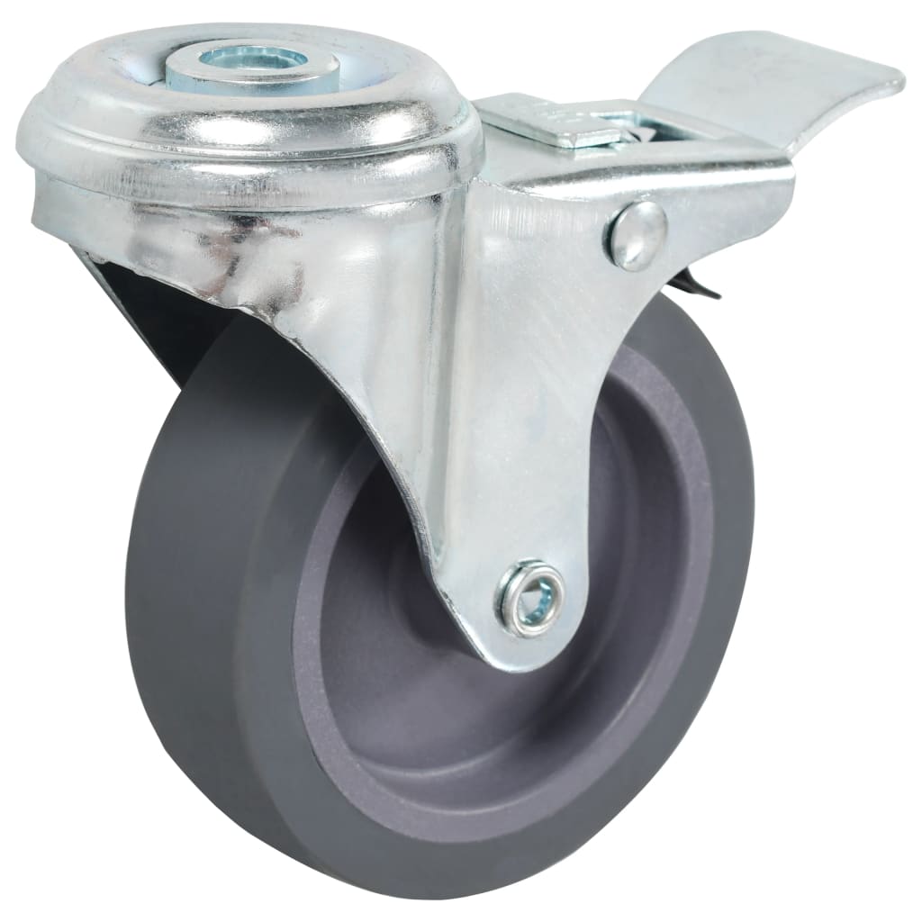 vidaXL Roulettes pivotantes avec trous de boulon et freins doubles 4 pcs 75 mm
