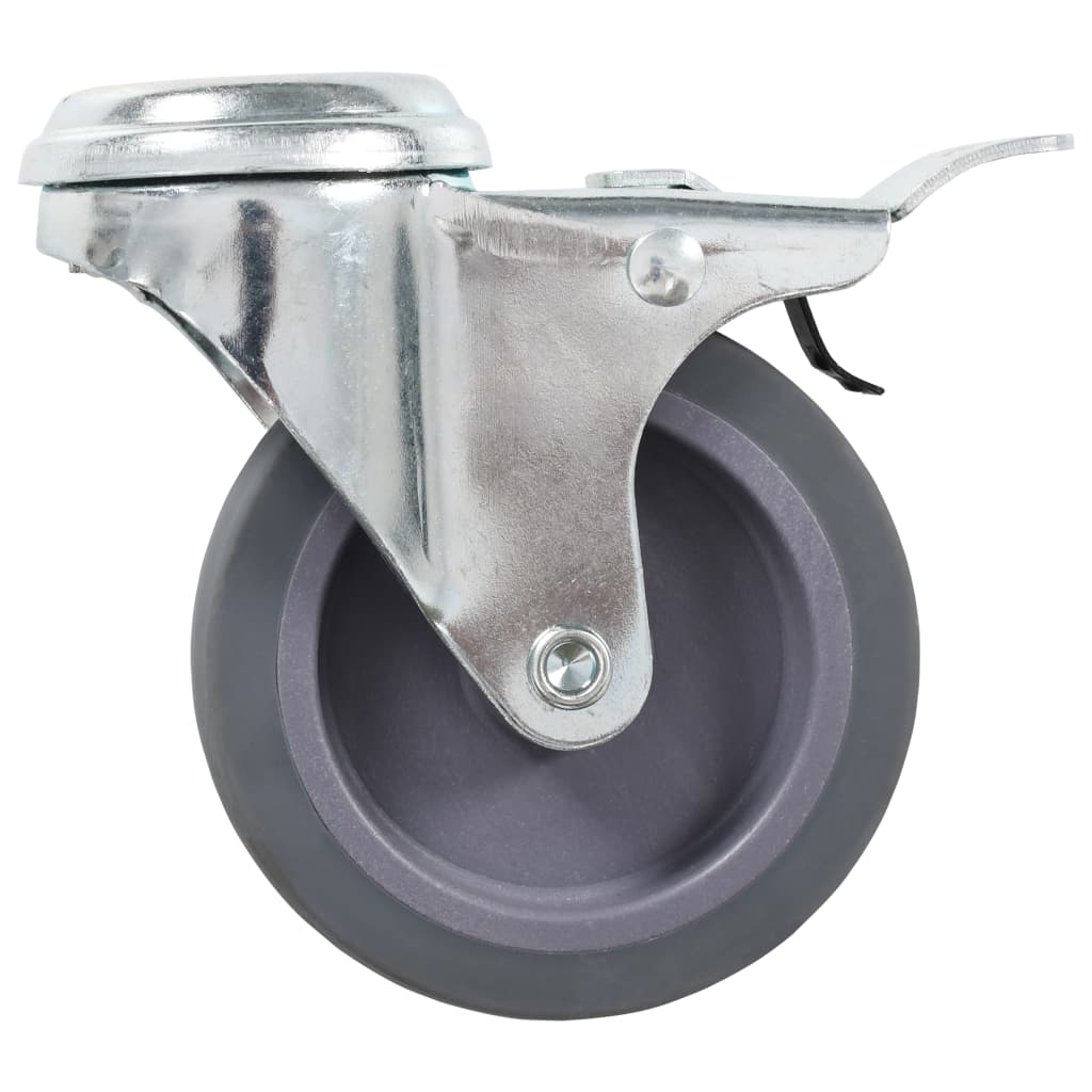 vidaXL Roulettes pivotantes avec trous de boulon et freins doubles 4 pcs 75 mm
