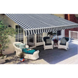 vidaXL Manual Retractable Awning 300 cm Blue/White