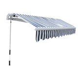 vidaXL Manual Retractable Awning 300 cm Blue/White