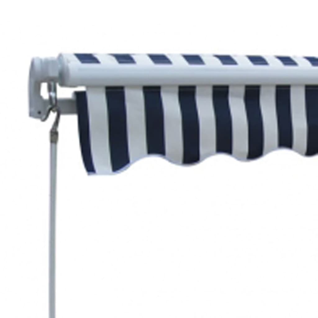 vidaXL Manual Retractable Awning 300 cm Blue/White
