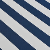 vidaXL Luifel handmatig uittrekbaar 350 cm blauw/wit