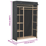 vidaXL Kledingkast 110x40x170 cm stof grijs