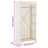 vidaXL Kledingkast 79x40x170 cm stof wit