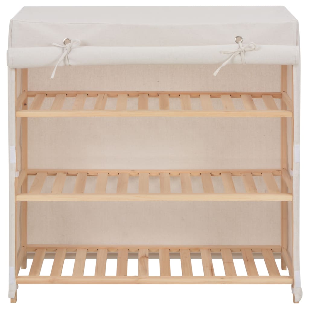 vidaXL Schoenenkast met hoes 79x40x80 cm stof wit
