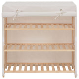 vidaXL Schoenenkast met hoes 79x40x80 cm stof wit