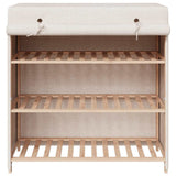 vidaXL Schoenenkast met hoes 79x40x80 cm stof wit