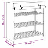 vidaXL Schoenenkast met hoes 79x40x80 cm stof wit