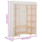 vidaXL Kledingkast 135x40x170 cm stof wit
