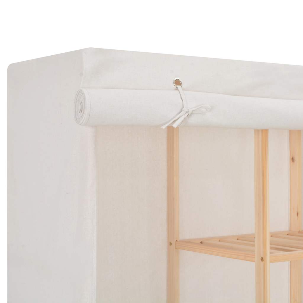 vidaXL Kledingkast 173x40x170 cm stof wit