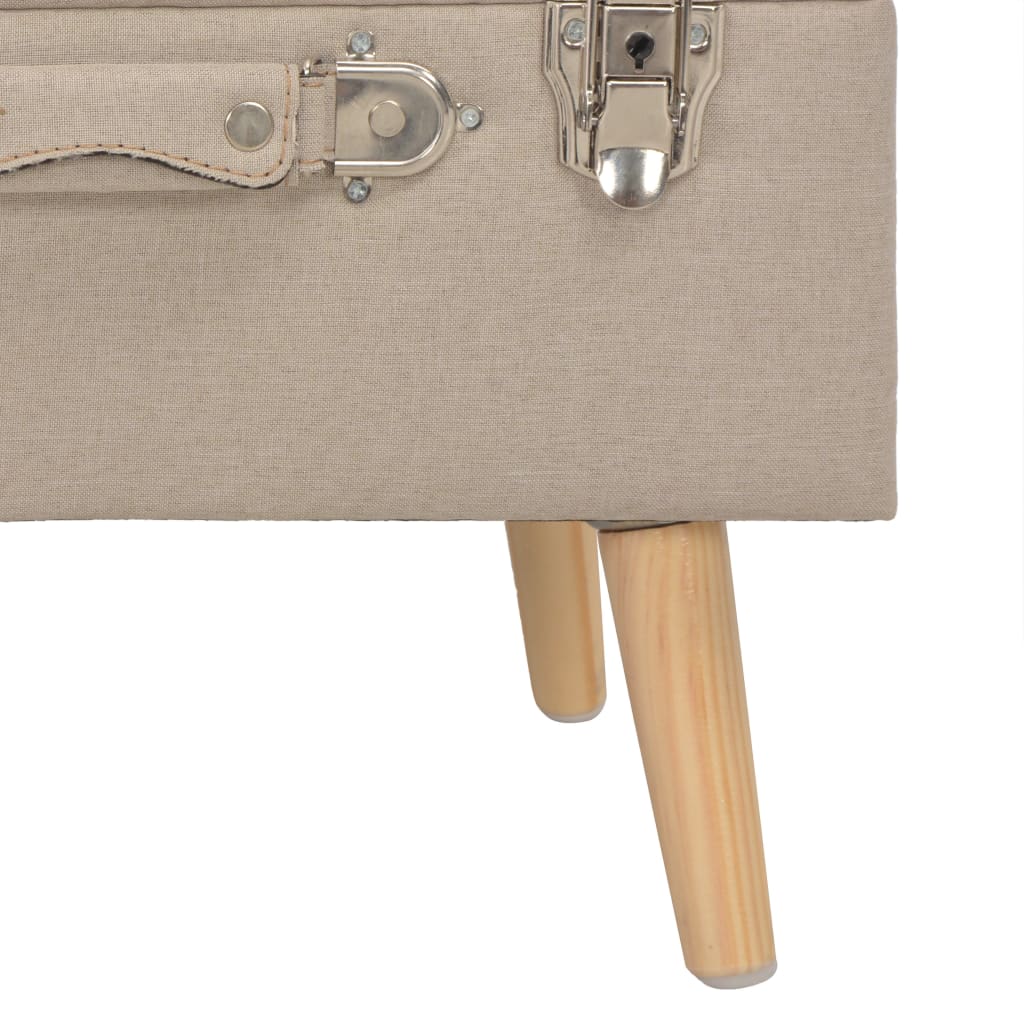 vidaXL Storage Stool 40 cm fabric beige