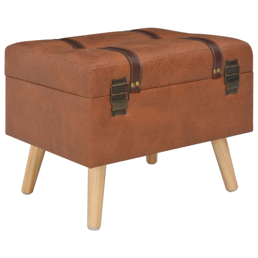 vidaXL Storage Stool 40 cm Faux Leather Tan