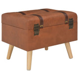 vidaXL Storage Stool 40 cm Faux Leather Tan