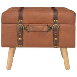 vidaXL Storage Stool 40 cm Faux Leather Tan