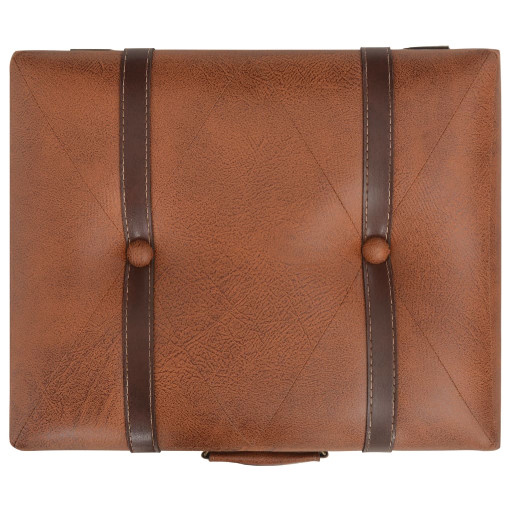 vidaXL Storage Stool 40 cm Faux Leather Tan