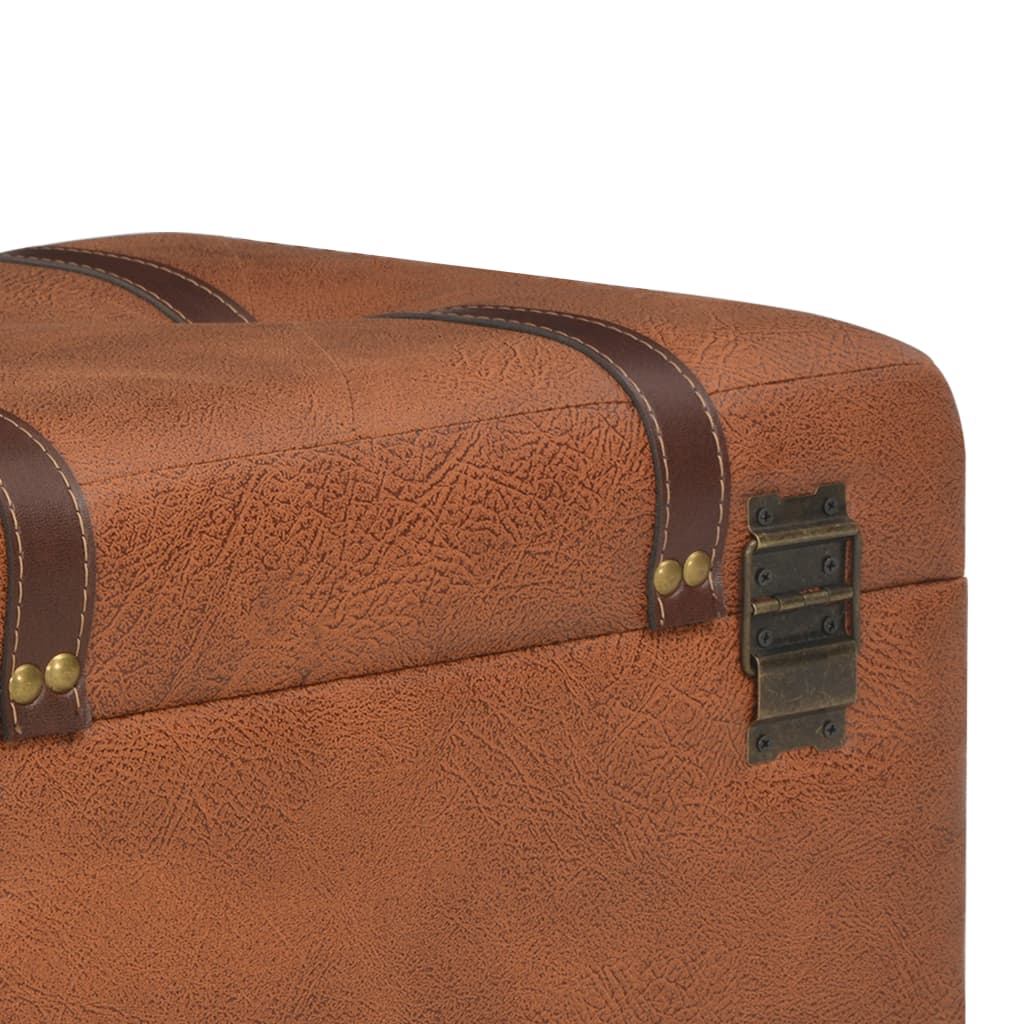 vidaXL Storage Stool 40 cm Faux Leather Tan