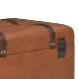 vidaXL Storage Stool 40 cm Faux Leather Tan
