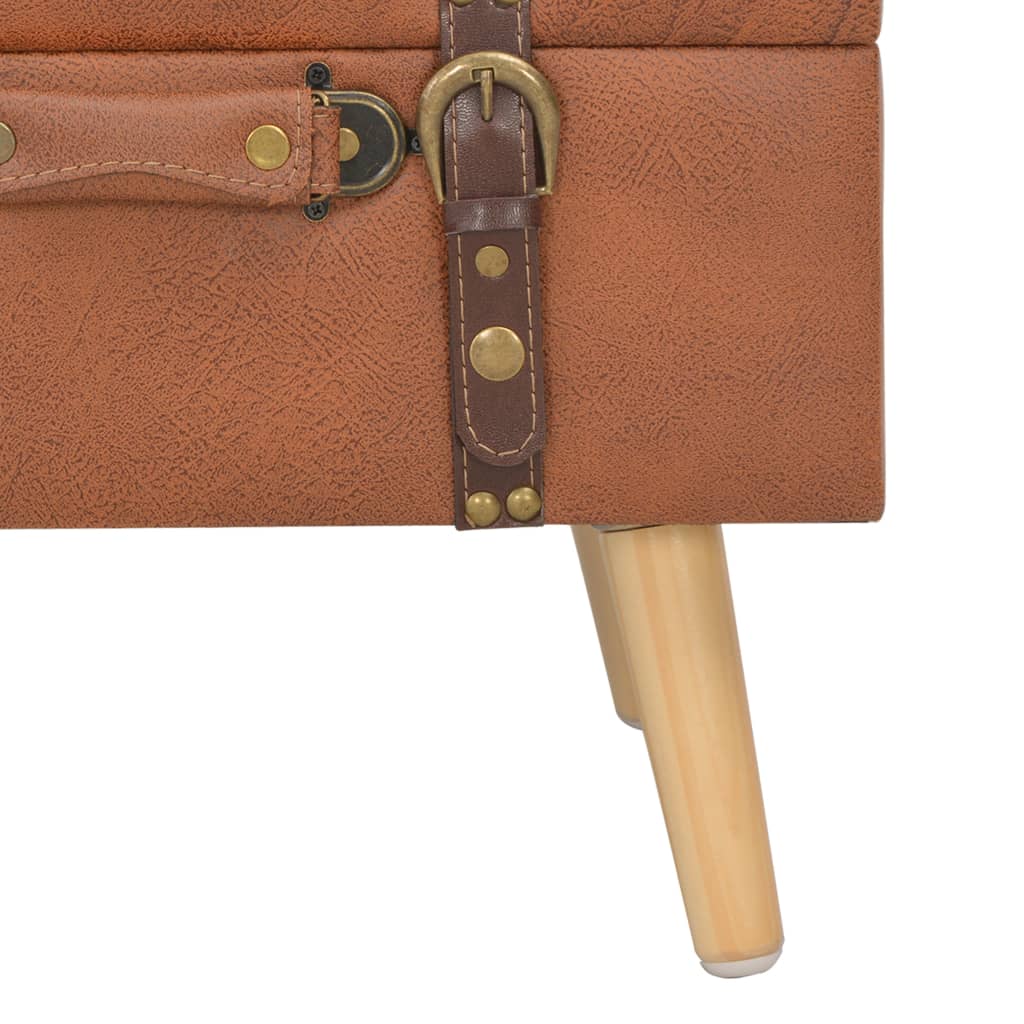 vidaXL Storage Stool 40 cm Faux Leather Tan