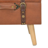 vidaXL Storage Stool 40 cm Faux Leather Tan