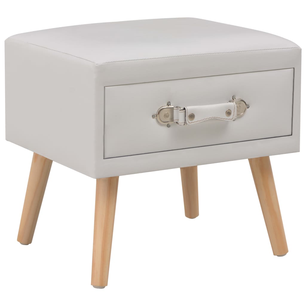 vidaXL Bedside Cabinet 40x35x40 cm Faux Leather White
