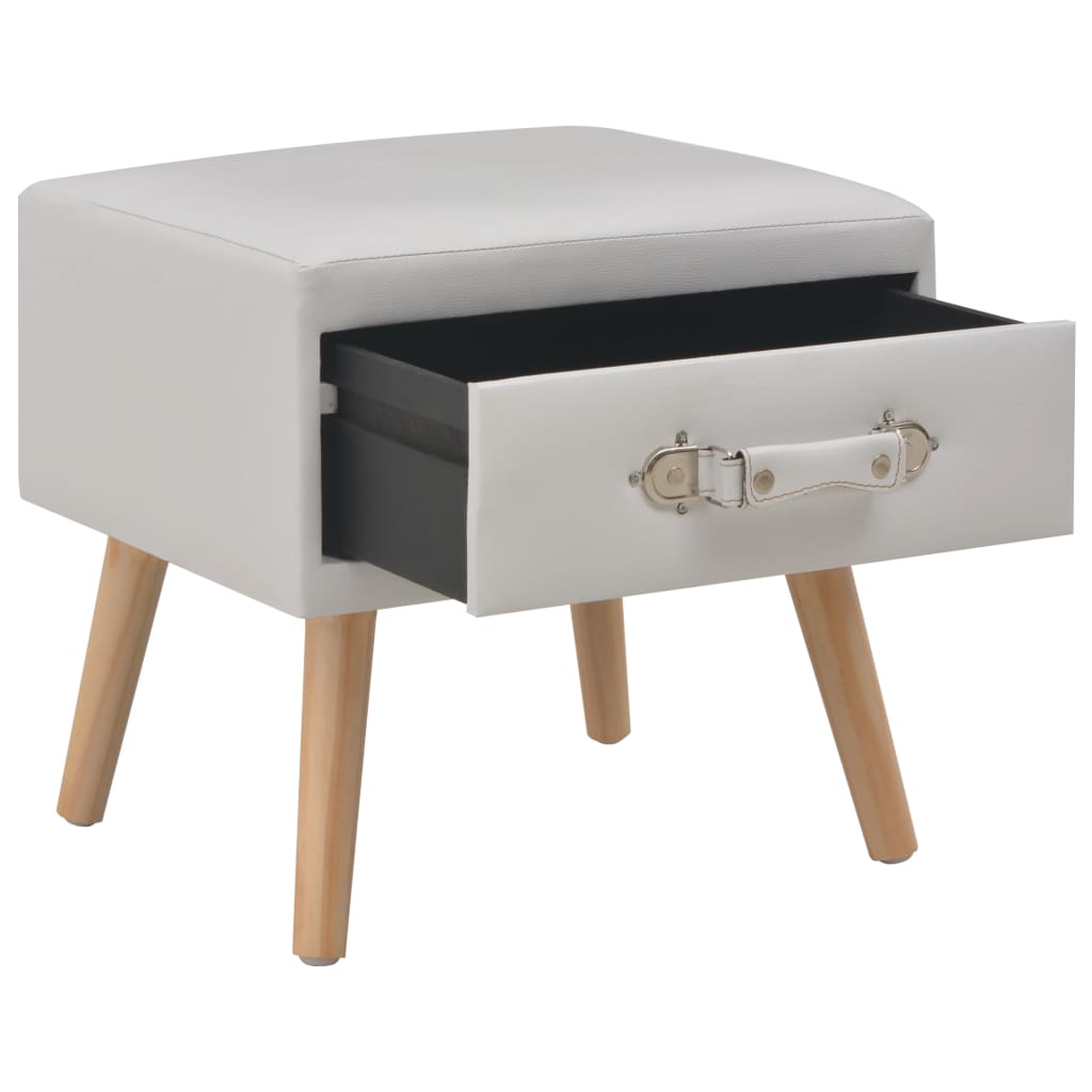 vidaXL Bedside Cabinet 40x35x40 cm Faux Leather White