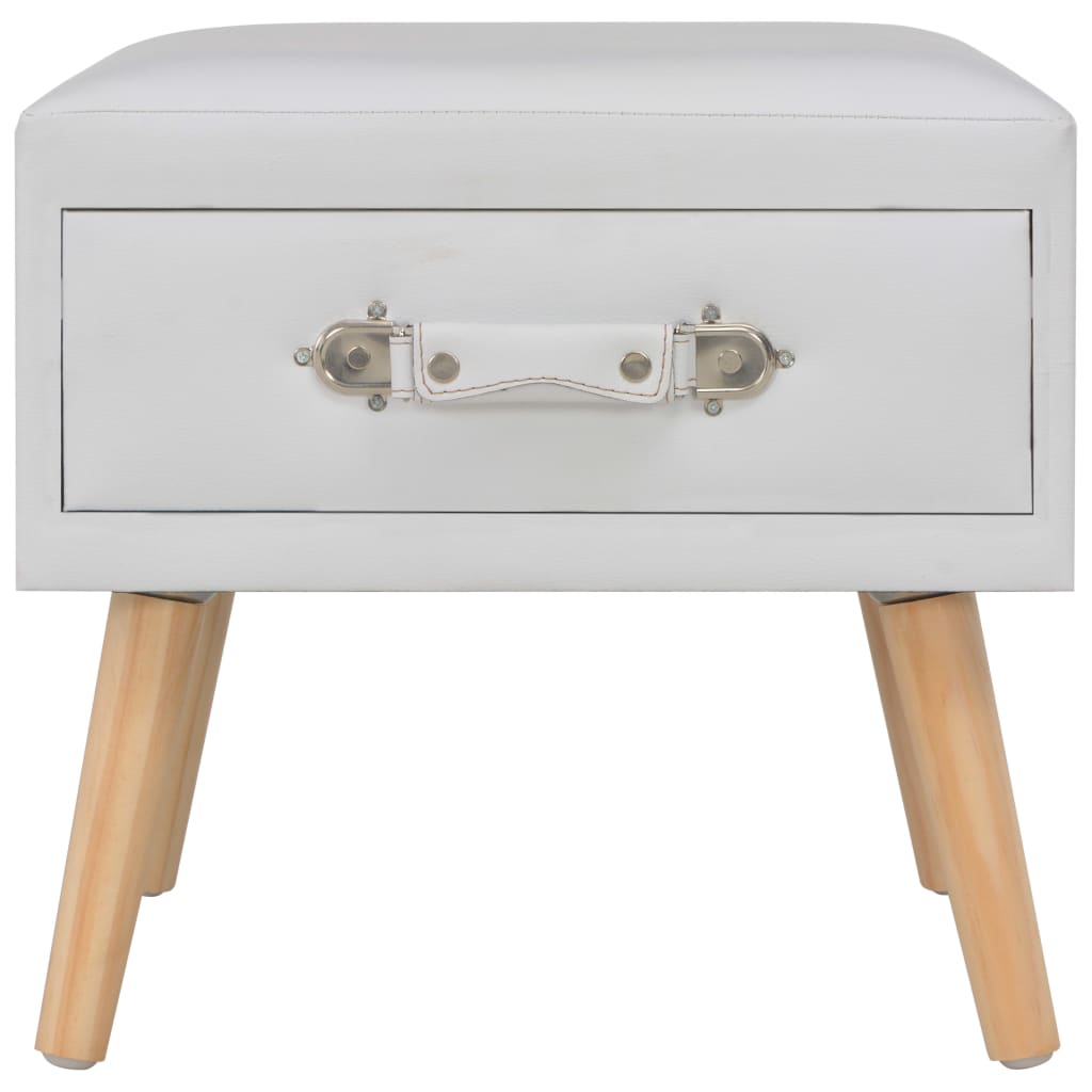 vidaXL Bedside Cabinet 40x35x40 cm Faux Leather White