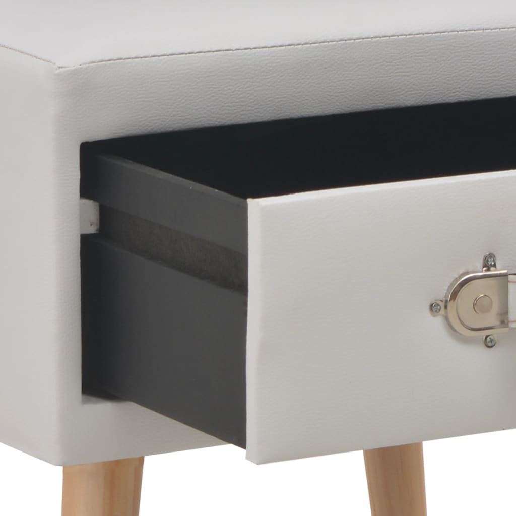vidaXL Bedside Cabinet 40x35x40 cm Faux Leather White