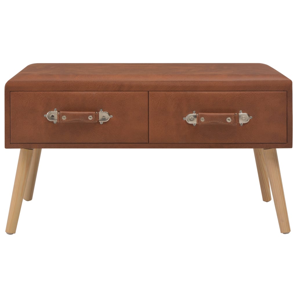vidaXL Coffee Table 80x40x46 cm Faux Leather Brown