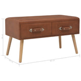 vidaXL Coffee Table 80x40x46 cm Faux Leather Brown