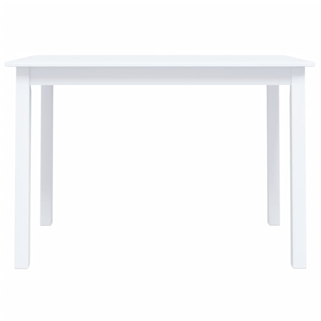 vidaXL Eettafel 114x71x75 cm bois d'hévéa massif blanc