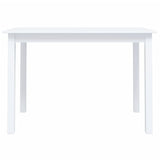vidaXL Eettafel 114x71x75 cm bois d'hévéa massif blanc