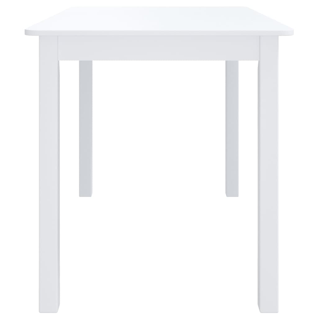 vidaXL Eettafel 114x71x75 cm bois d'hévéa massif blanc